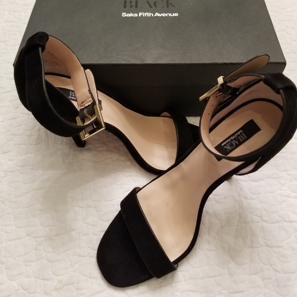 Saks Fifth Avenue Black high heel sandals - Picture 3 of 8